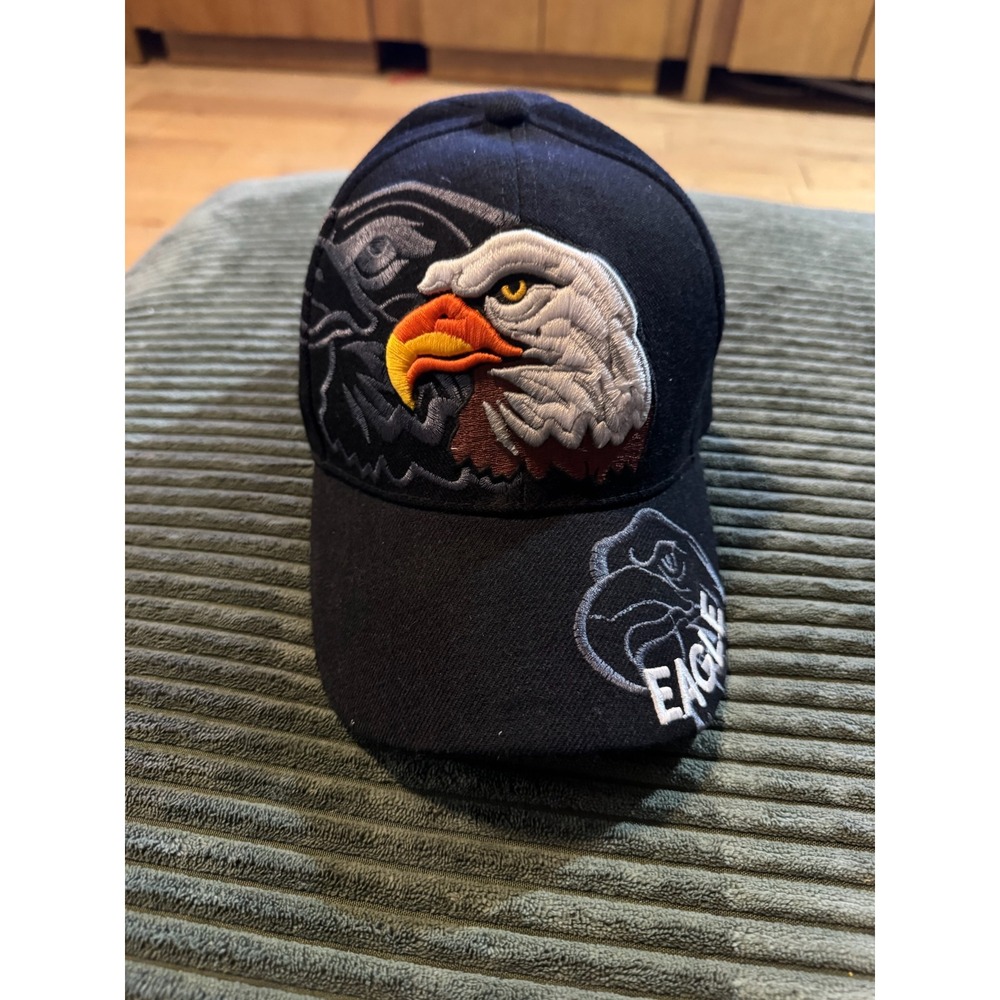 TimberTown Eagle‎ Embroidered Black Hat Cap Nature Outdoors Adjustable